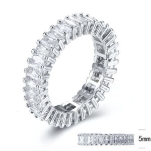 SJ30413, Ladies' Moissanite Ring, S925, Rhodium Plated, White, 5.13g