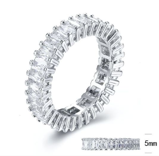 SJ30413, Ladies' Moissanite Ring, S925, Rhodium Plated, White, 5.13g