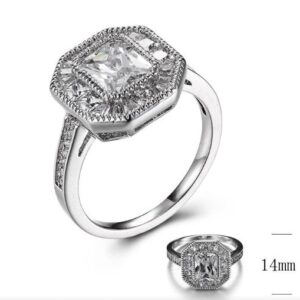 SJ30689, Ladies' Moissanite Ring, S925, Rhodium Plated, White, 4.07g