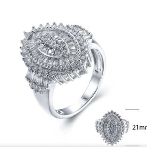 SJ25382, Ladies' Moissanite Ring, S925, Rhodium Plated, White, 6g