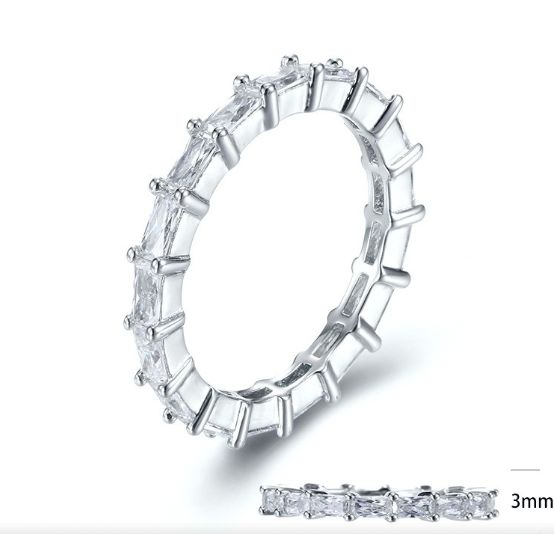 SJ28919, Ladies' Moissanite Ring, S925, Rhodium Plated, White, 2.48g