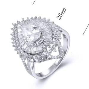 SJ35827, Ladies' Moissanite Ring, S925, Rhodium Plated, White, 6.25g
