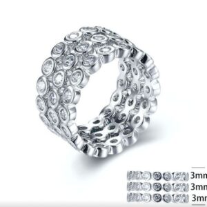 SJ28369, Ladies' Moissanite Ring, S925, Rhodium Plated, White, 7.94g