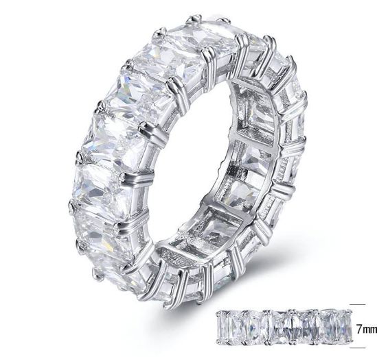 SJ30415, Ladies' Moissanite Ring, S925, Rhodium Plated, White, 5.48g