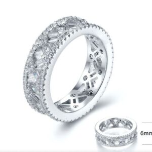 SJ28358, Ladies' Moissanite Ring, S925, Rhodium Plated, White, 6.03g