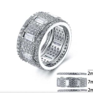 SJ27368, Ladies' Moissanite Ring, S925, Rhodium Plated, White, 4.46g
