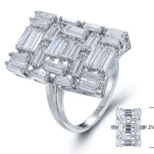 SJ24738, Ladies' Moissanite Ring, S925, Rhodium Plated, White, 4.68g