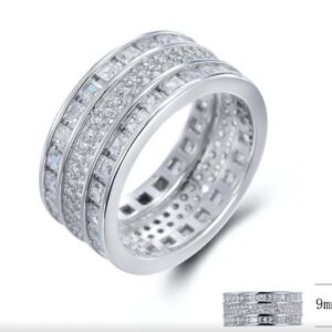 SJ15394, Ladies' Moissanite Ring, S925, Rhodium Plated, White, 5.68g