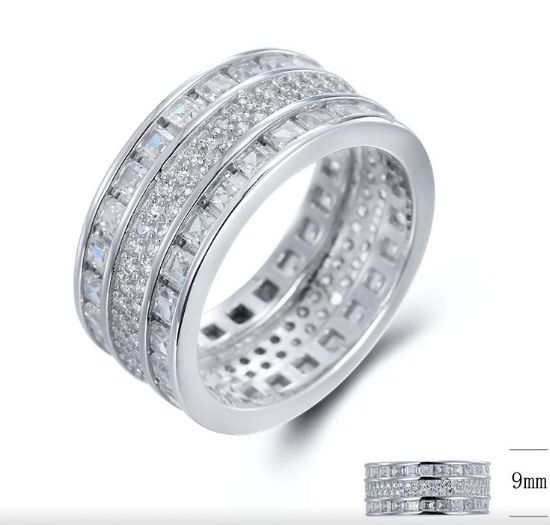 SJ15394, Ladies' Moissanite Ring, S925, Rhodium Plated, White, 5.68g