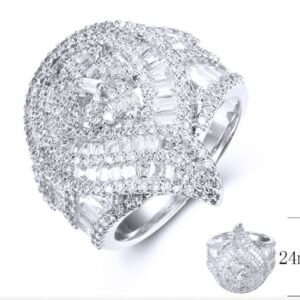 SJ36524, Ladies' Moissanite Ring, S925, Rhodium Plated, White, 8.11g