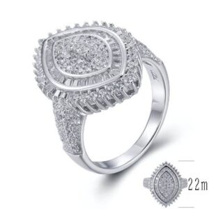 SJ26750, Ladies' Moissanite Ring, S925, Rhodium Plated, White, 6.75g
