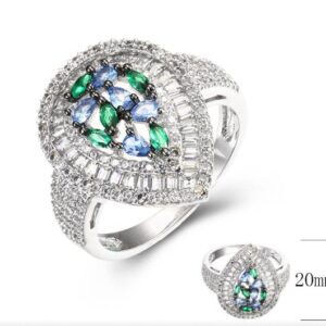 SJ36523, Ladies' Moissanite Ring, S925, Rhodium Plated, White, 4.67g