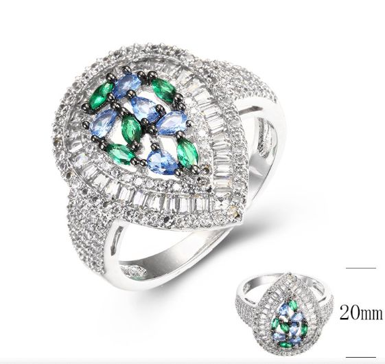 SJ36523, Ladies' Moissanite Ring, S925, Rhodium Plated, White, 4.67g