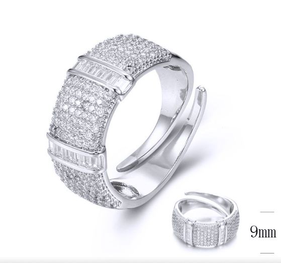 SJ34369, Ladies' Moissanite Ring, S925, Rhodium Plated, White, 4.73g