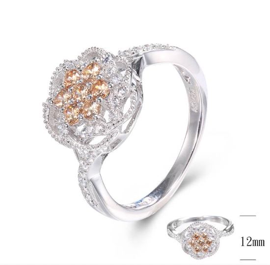 SJ28670, Ladies' Moissanite Ring, S925, Rhodium Plated, White, 3.26g