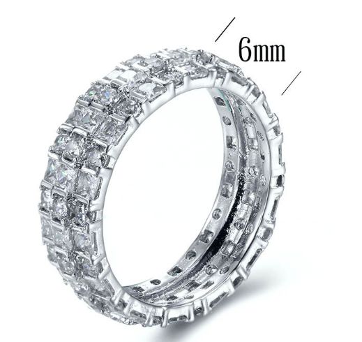 SJ28198, Ladies' Moissanite Ring, S925, Rhodium Plated, White, 4.23g