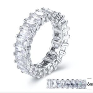 SJ30414, Ladies' Moissanite Ring, S925, Rhodium Plated, White, 6.3g