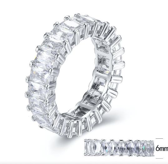 SJ30414, Ladies' Moissanite Ring, S925, Rhodium Plated, White, 6.3g