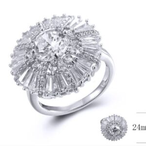 SJ31541, Ladies' Moissanite Ring, S925, Rhodium Plated, White, 7.13g