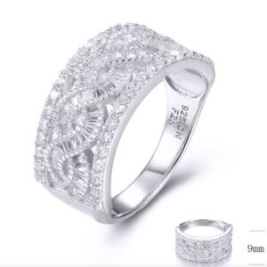 SJ32793, Ladies' Moissanite Ring, S925, Rhodium Plated, White, 3.47g