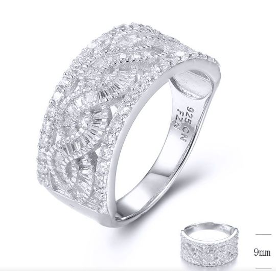 SJ32793, Ladies' Moissanite Ring, S925, Rhodium Plated, White, 3.47g