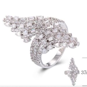 SJ30068, Ladies' Moissanite Ring, S925, Rhodium Plated, White, 5.39g