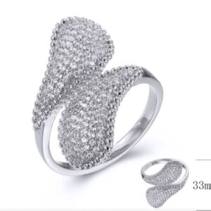 SJ38217, Ladies' Moissanite Ring, S925, Rhodium Plated, White, 4.38g