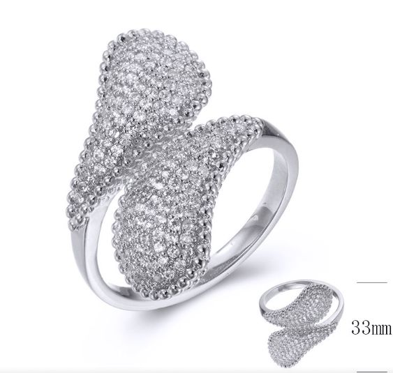 SJ38217, Ladies' Moissanite Ring, S925, Rhodium Plated, White, 4.38g