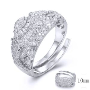 SJ34375, Ladies' Moissanite Ring, S925, Rhodium Plated, White, 4.08g