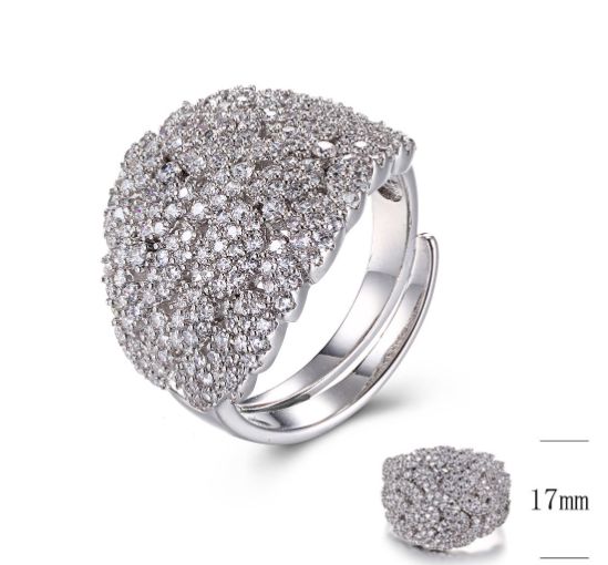 SJ30546, Ladies' Moissanite Ring, S925, Rhodium Plated, White, 4.96g