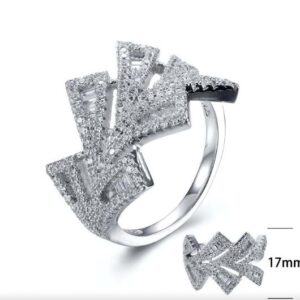 SJ27393, Ladies' Moissanite Ring, S925, Rhodium Plated, White, 5.57g