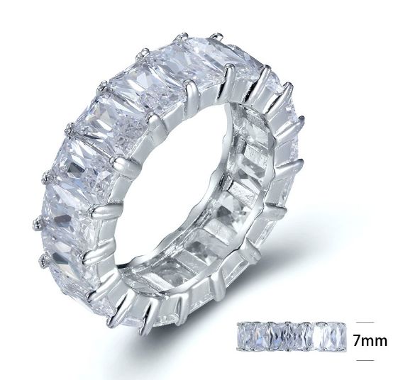 SJ25123, Ladies' Moissanite Ring, S925, Rhodium Plated, White, 6.17g