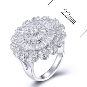 SJ32222, Ladies' Moissanite Ring, S925, Rhodium Plated, White, 6.68g
