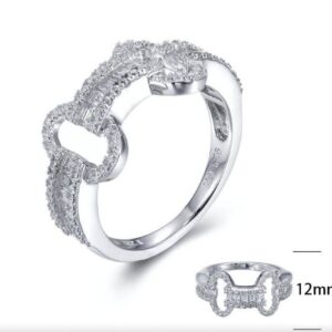 SJ26120, Ladies' Moissanite Ring, S925, Rhodium Plated, White, 3.74g