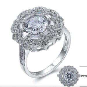 SJ24453, Ladies' Moissanite Ring, S925, Rhodium Plated, White, 6.35g