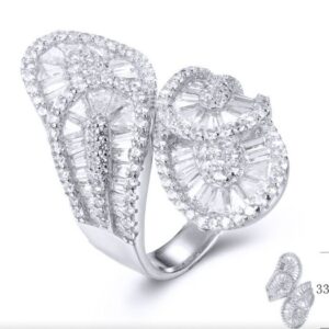 SJ31998, Ladies' Moissanite Ring, S925, Rhodium Plated, White, 8.46g