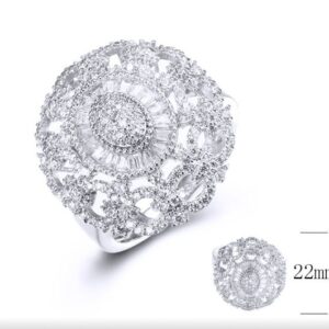 SJ36531, Ladies' Moissanite Ring, S925, Rhodium Plated, White, 5.14g