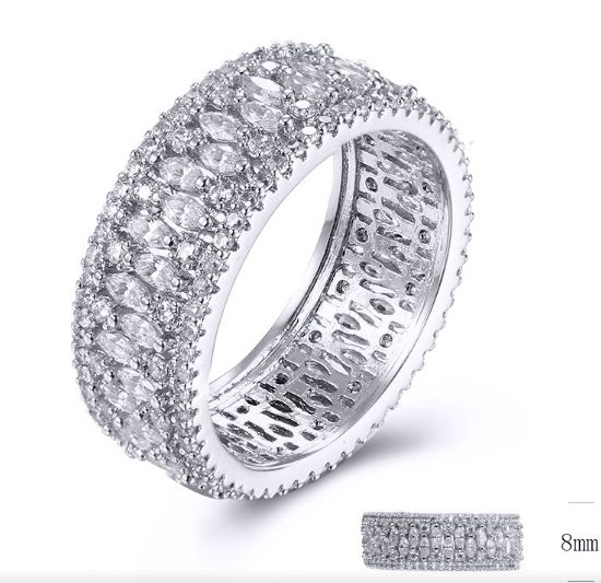 SJ32946, Ladies' Moissanite Ring, S925, Rhodium Plated, White, 5.84g
