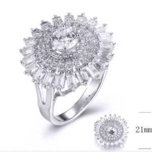 SJ31554, Ladies' Moissanite Ring, S925, Rhodium Plated, White, 5.21g