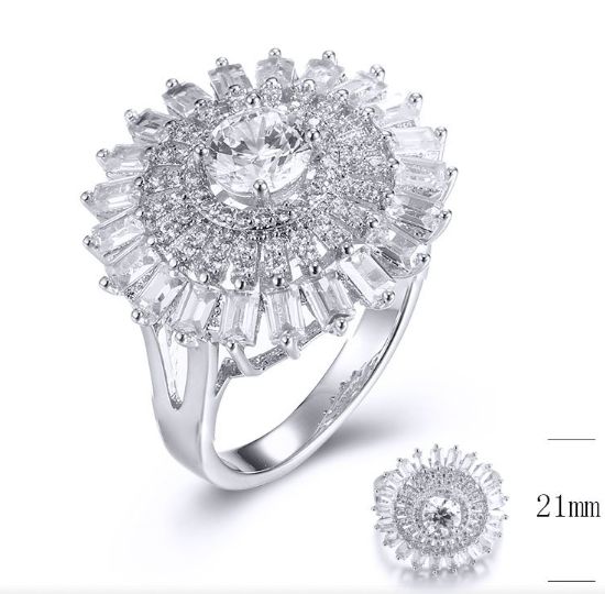 SJ31554, Ladies' Moissanite Ring, S925, Rhodium Plated, White, 5.21g
