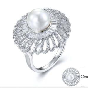 SJ30092, Ladies' Moissanite Ring, S925, Rhodium Plated, White, 7.37g