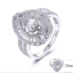 SJ37790, Ladies' Moissanite Ring, S925, Rhodium Plated, White, 4.714g