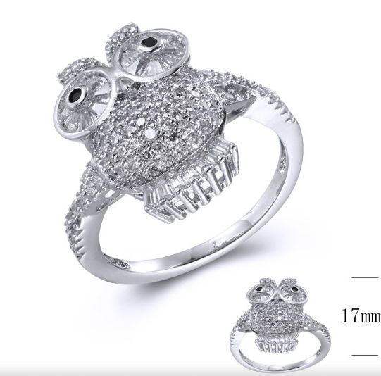 SJ39238, Ladies' Moissanite Ring, S925, Rhodium Plated, White, 4.34g