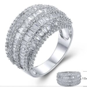 SJ26252, Ladies' Moissanite Ring, S925, Rhodium Plated, White, 8.63g