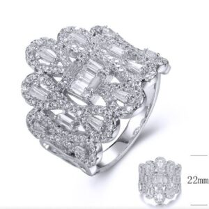 SJ34735, Ladies' Moissanite Ring, S925, Rhodium Plated, White, 5.55g
