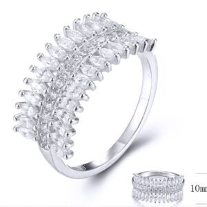 SJ33607, Ladies' Moissanite Ring, S925, Rhodium Plated, White, 2.93g
