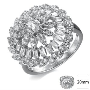 SJ41403, Ladies' Moissanite Ring, S925, Rhodium Plated, White, 4.55g