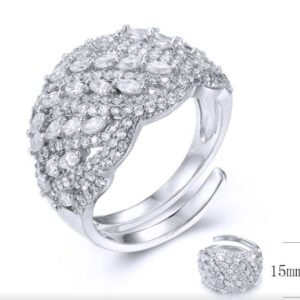 SJ32691, Ladies' Moissanite Ring, S925, Rhodium Plated, White, 4.5g