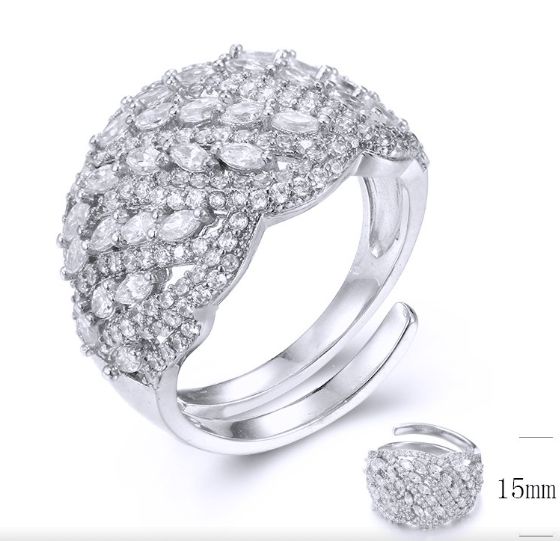 SJ32691, Ladies' Moissanite Ring, S925, Rhodium Plated, White, 4.5g