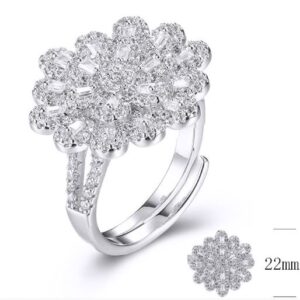 SJ30279, Ladies' Moissanite Ring, S925, Rhodium Plated, White, 6.4g